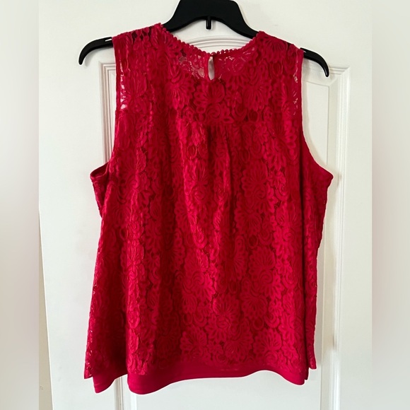 Zac & Rachel Elegant Red Lace Sleeveless Top Women’s size 2X - Picture 5 of 12